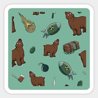 Dumb Bear Danger Pattern (mint) Sticker